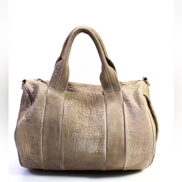 ALEXANDER WANG large Rocco Latte Bag Rosegold Hardware Long Strap  Perfect - Picture 5 of 16